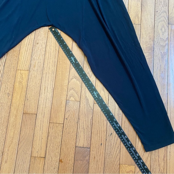 JG BENCH Harem Pants Black Large Wide Waistband Tapered Leg L Boho Pant - Picture 10 of 13